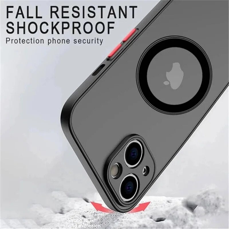 Luxury Magnetic For Magsafe Wireless Charge Case For iPhone 15 14 13 12 11 Pro Max Mini X XR XS Shockproof Armor Matte Cover