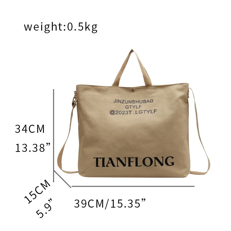 Luxury Women's Work Tote Bag Large Capacity Letter Print Shoulder Bag 2023 Fashion Trend Canvas Zipper Buckle Handbag Wallet