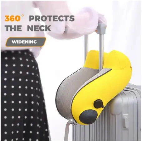 U-Shape Travel Pillow for Airplane Inflatable Neck Pillow Travel Accessories 5 Colors Comfortable Pillows for Sleep Home Textile