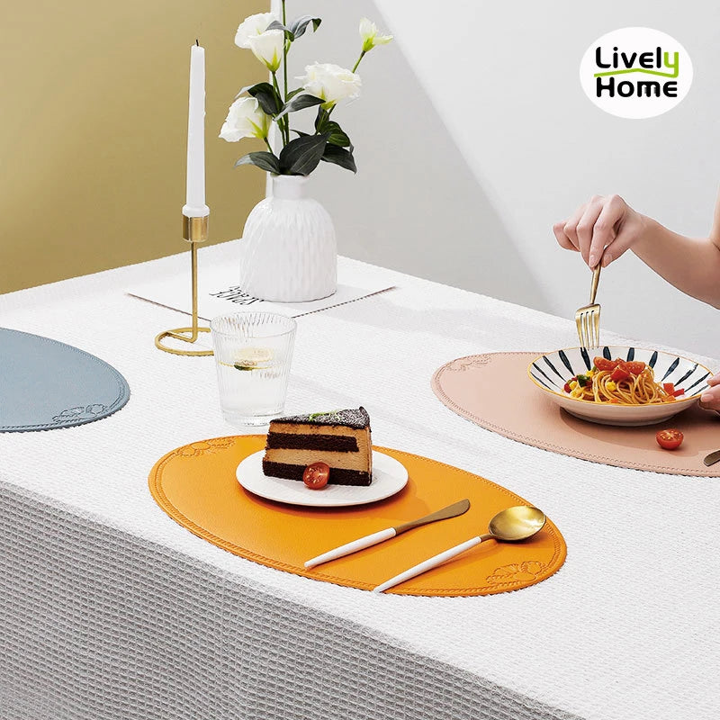 Leather Placemat Dining Table Mat Coaster Individual Tablecloth Dish Cup Plate Tableware Pad Modern Nordic Kitchen Accessories