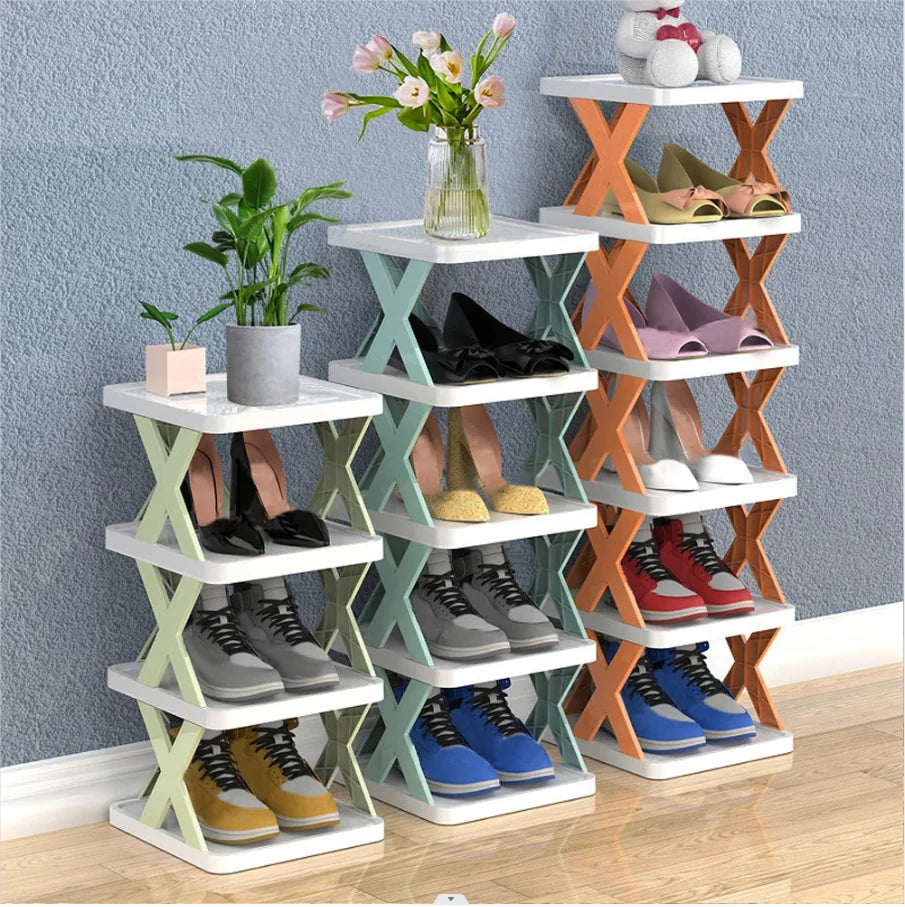 Multi-Layer Shoe Rack Storage Organizer Stackable Shoe Rack Space Saving Cabinet Shoes Organizer Small Shoe Rack Storage Rack