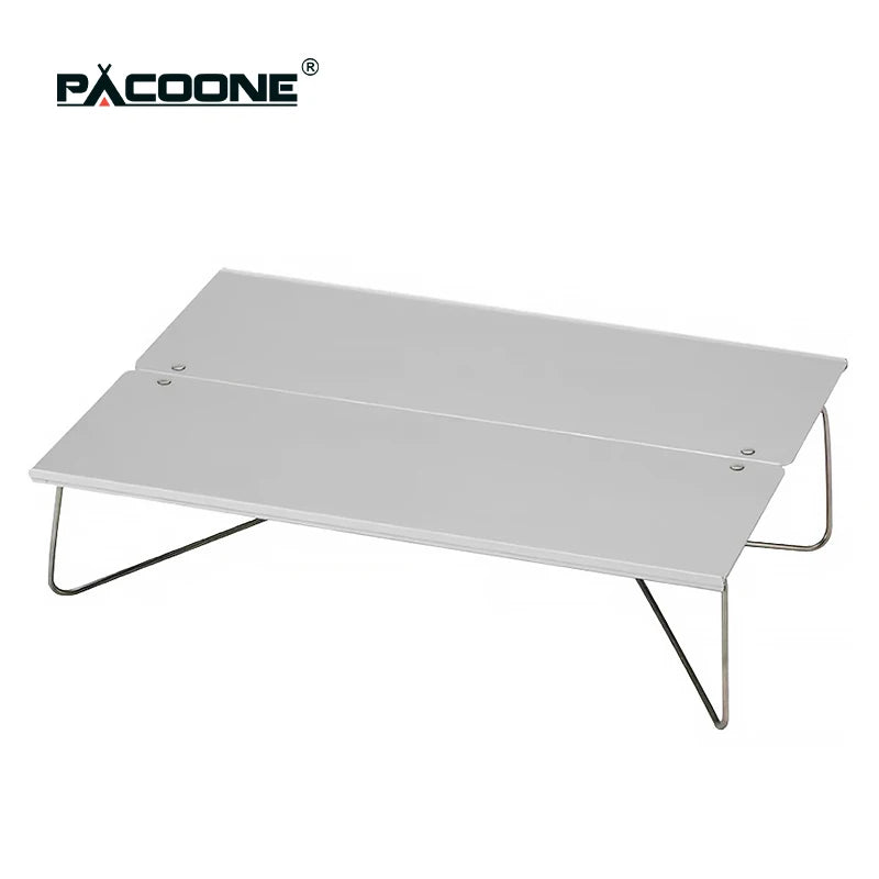 PACOONE Mini Folding Table Portable Pop-Up Outdoor Picnic Table Ultralight Aluminum Alloy Tea Coffee Table for Family Camping