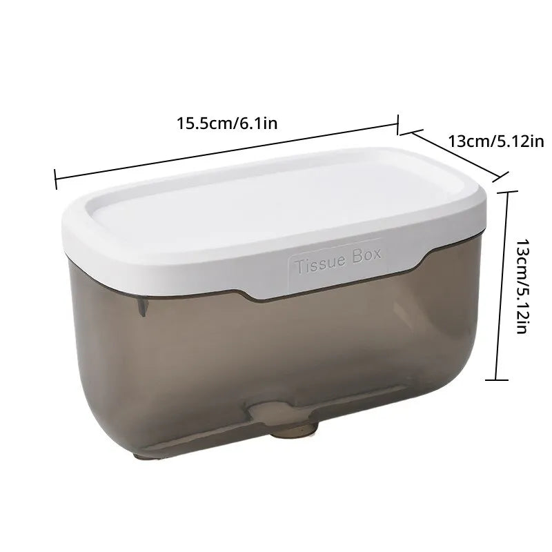 1Pc Grey Punch Free Toilet Paper Holder Box Waterproof Storage Toilet Paper Rack Paper Towel Kitchen Bathroom Storage Box