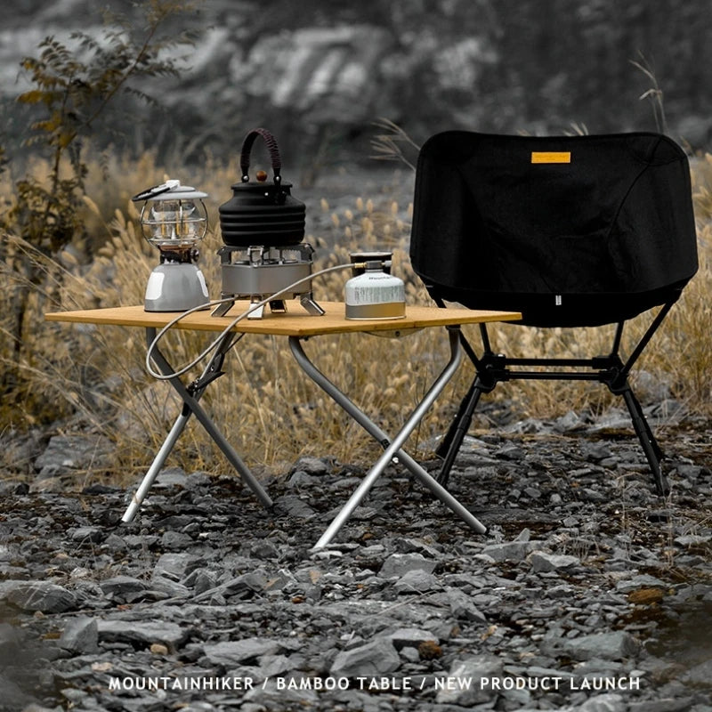 New Outdoor Products: Bamboo Folding Table Camping Multifunctional Folding Table Portable and Easy to Store Dining Table