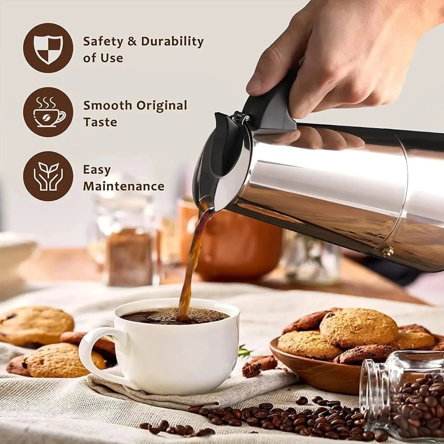 Collection 4/6/9 Cups Moka Pot Caffe Machine Espresso Cups Coffee Makers Latte Percolator Stove Top Moka Coffee Maker