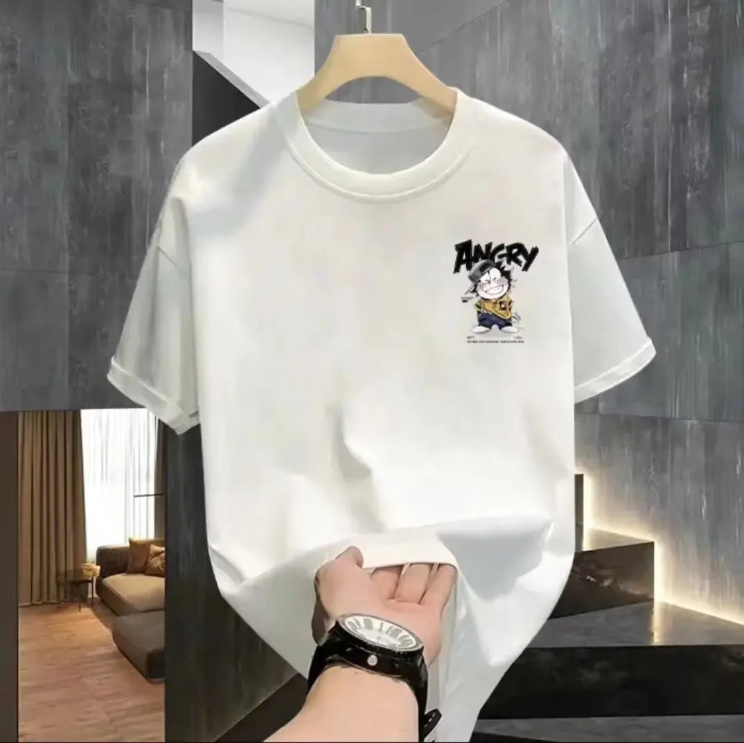 Men Clothing Anime T Shirts Graphic Tee Printed T-shirt Men's Summer Oversize Short Sleeve Hip Hop Y2k Japanese Streetwear New