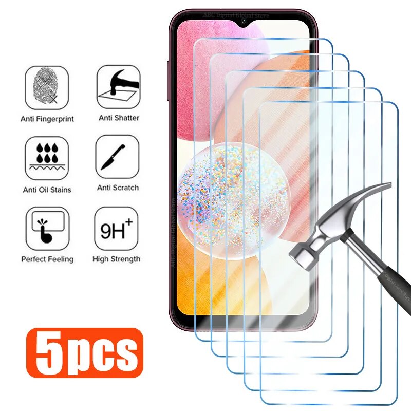 5PCS Tempered Glass for Samsung A54 A13 A34 A12 A53 A14 A71 A52 A23 Screen Protector for Samsung A70 A51 A32 A73 A50 A33 A22 5G