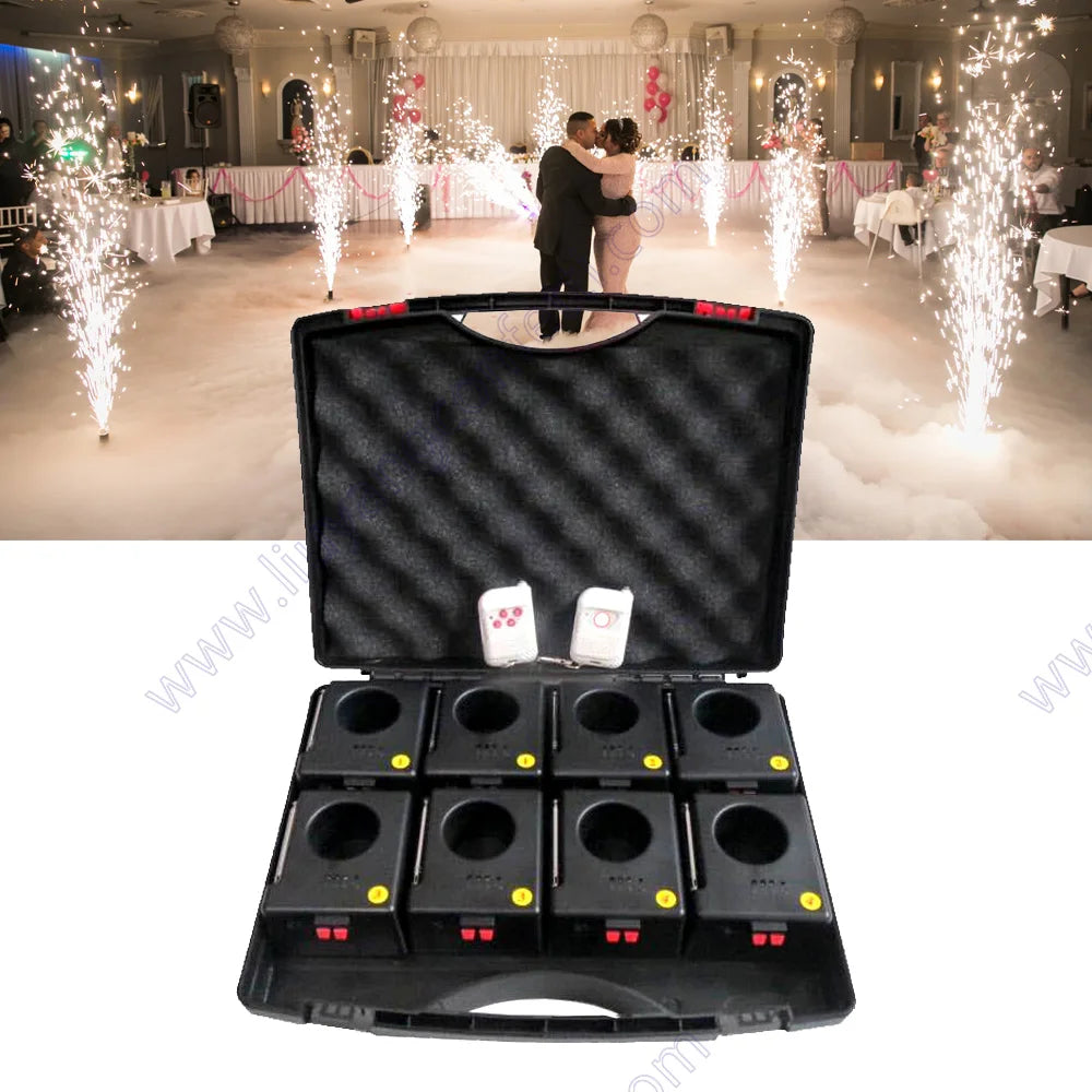 Cold Fire Firework Remote Control Wireless 8 Cues Fountain Base Machine Wedding Entertainment Party Celebration Stage Equipment