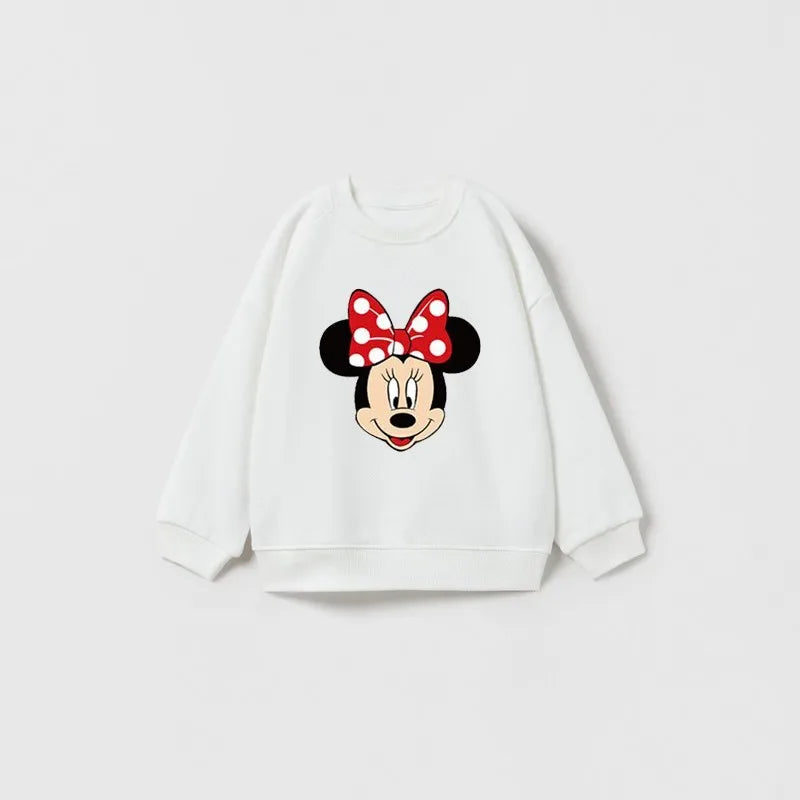 Cartoon Disney Mickey Mouse Kids Boys Girls Hooded Sweater 2023 New Autumn Spring Baby Tops Loose Bottoming Shirt Clothing