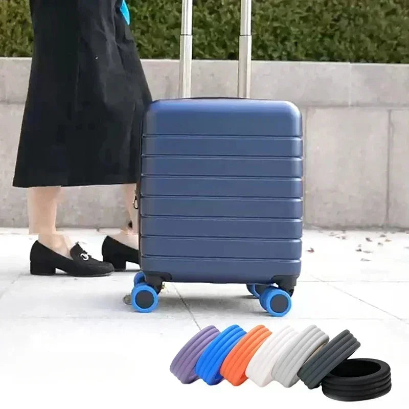 Silicone Wheels Caster Shoes Luggage Wheels Protector Travel Luggage Suitcase Reduce Noise Wheels Guard Cover Accessories