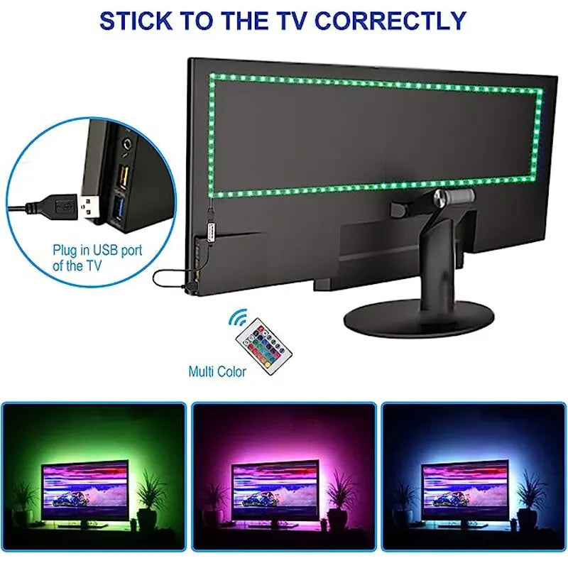 SMD5050 5M/10M/15M USB LED Strip Light TV Desktop Screen Backlight Color Change Bedroom Decoration DC5V LED Lamp DIY Lighting