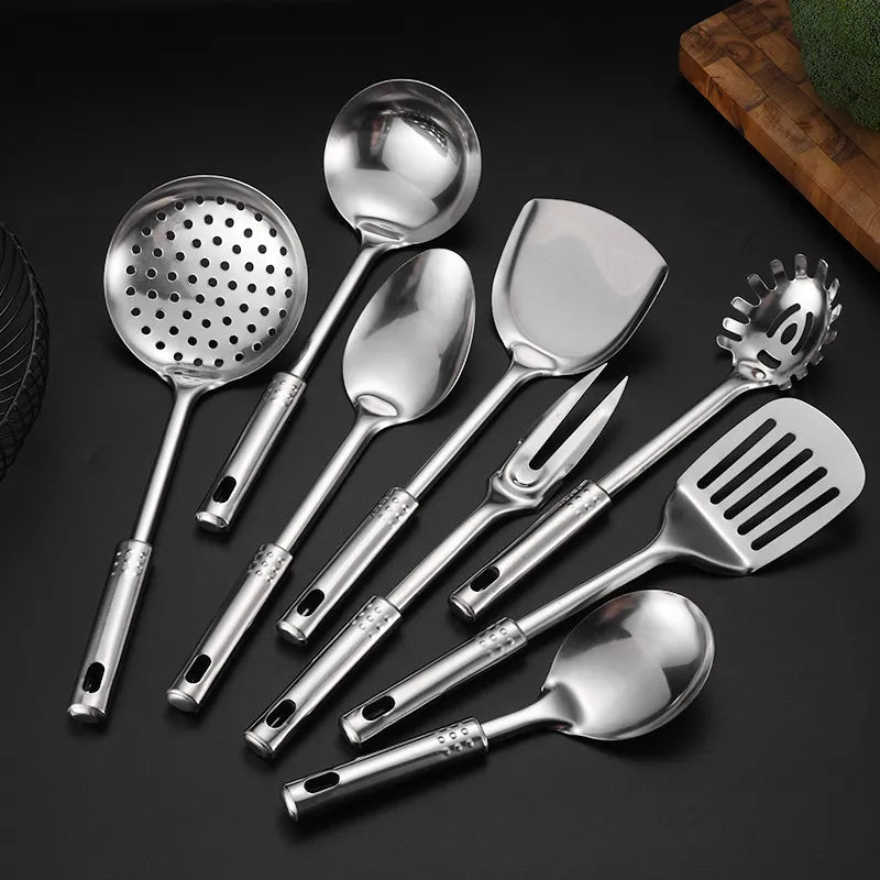 1PC Kitchen Stainless Steel Cooking Spatula Shovel Colander Kitchenware Pots Set Utensils Rice Soup Spoon Cookware Accessories