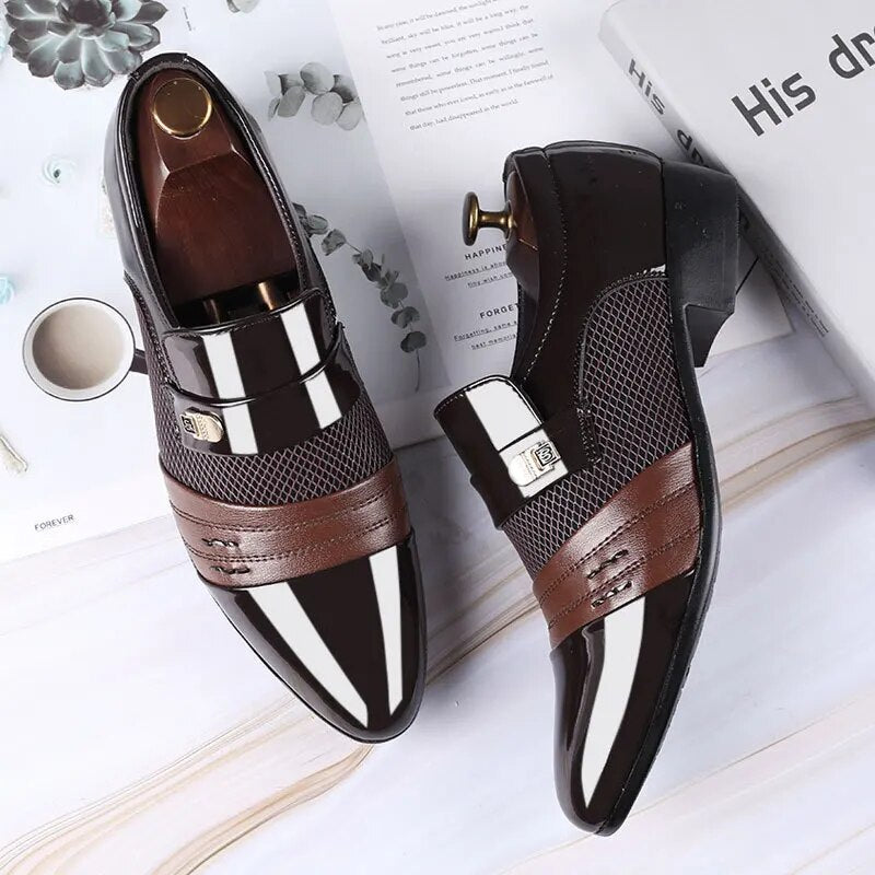 Former Men Shoe Black Leather Shoes for Men Luxury Plus Size Party Office Business Casual Shoes Loafers Zapatos De Vestir Hombre