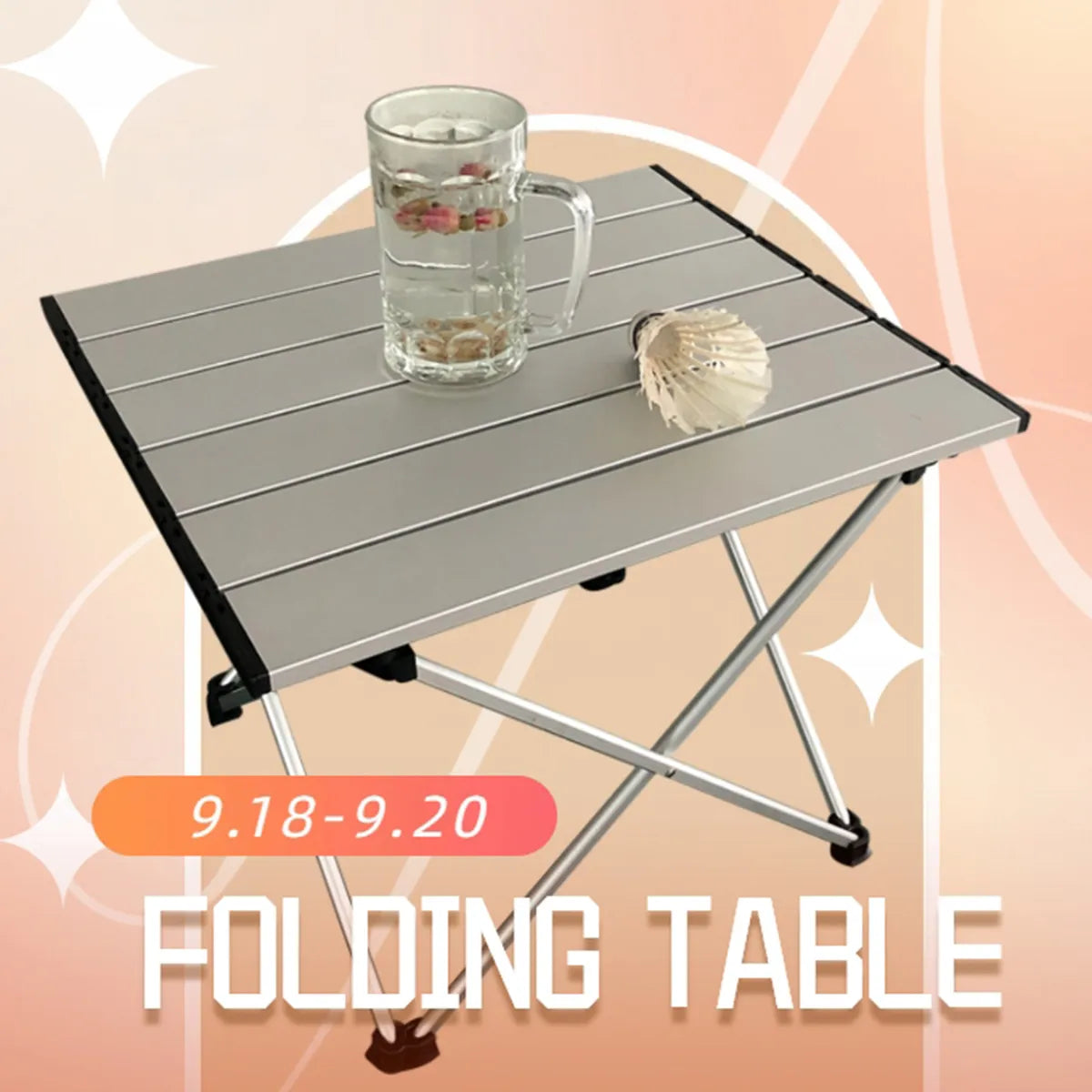 Portable Aluminum Folding Table Outdoor Dinner Hiking Camping BBQ Traveling Desk Alloy Ultra-light Table Blue Pink Gray Small