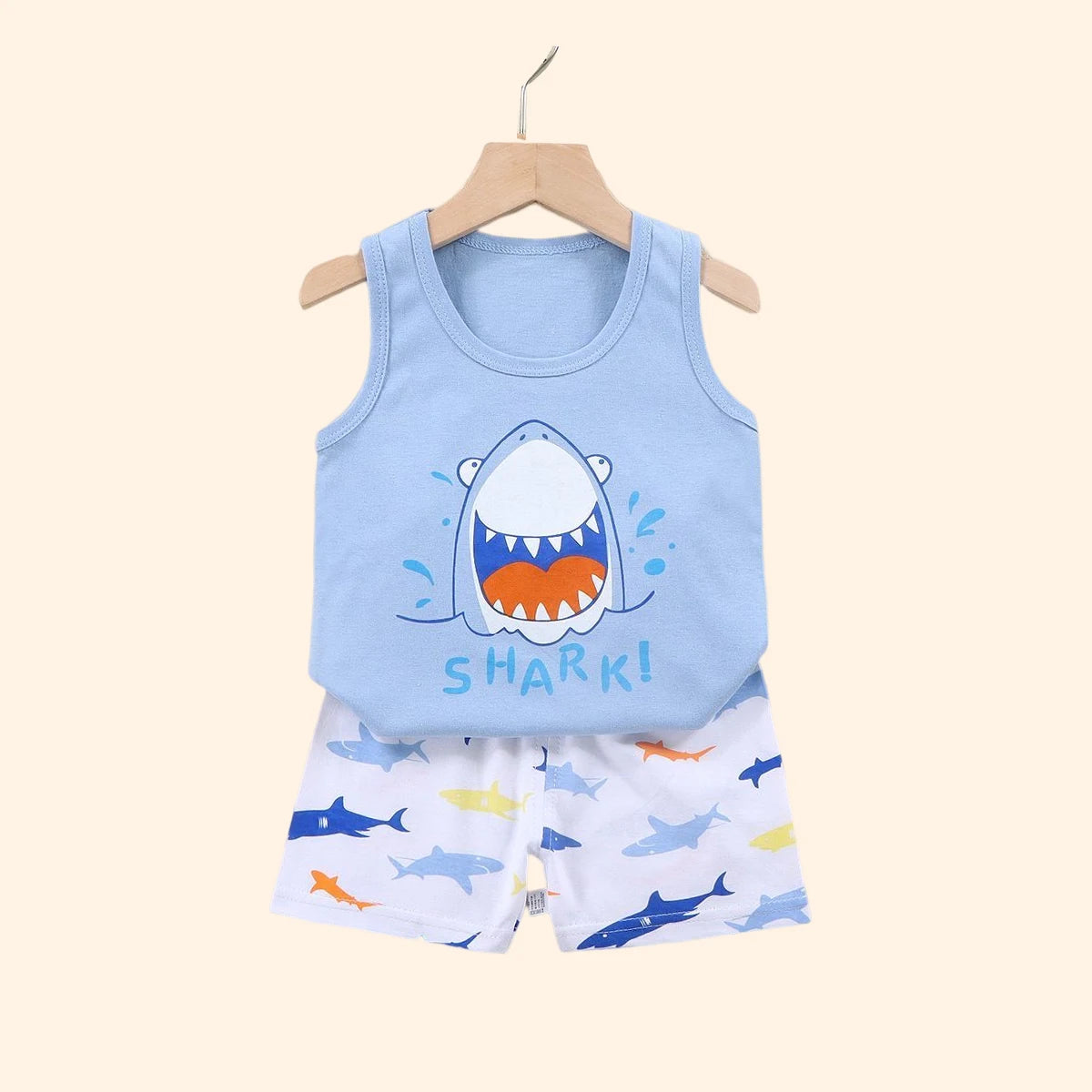 2PCS Children Sets Kids Clothes Vest Suit Summer Children Clothing baby Cotton T-Shirts Shorts Tank Top Boys Girls Sleeveless