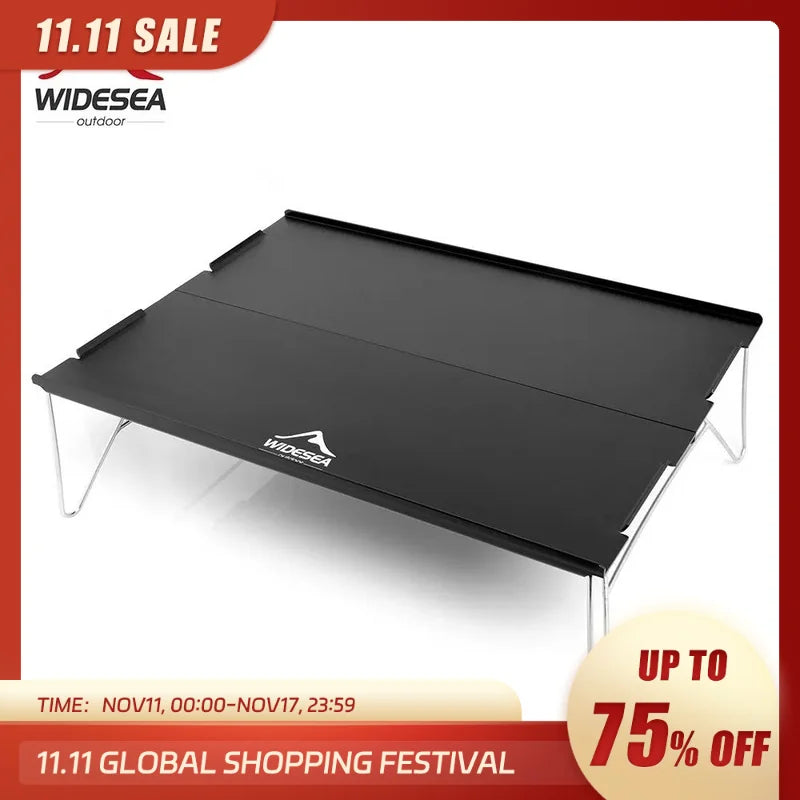 Widesea Camping Foldable Table Outdoor Ultra Light Desk for Climbing Fishing Picnic Equipment Supplies Tourism