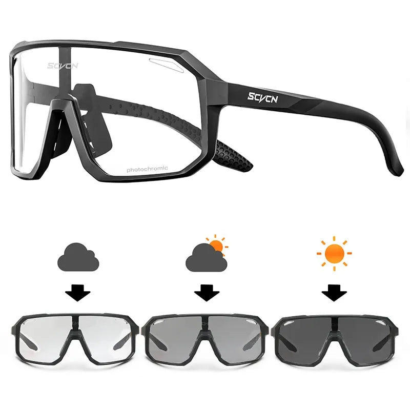 Cycling Glasses Photochromic Sunglasses Men Women Mountain Bike Road Eyewear New Bicycle Riding Outdoor Sports Hiking Goggles