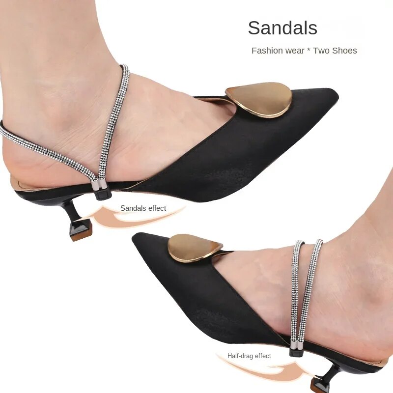 1Pair Fashion Women New Shoelaces for High Heels Anti-Slip Adjustable Straps Shoes Buckles Shoes Band Accessory Decoration