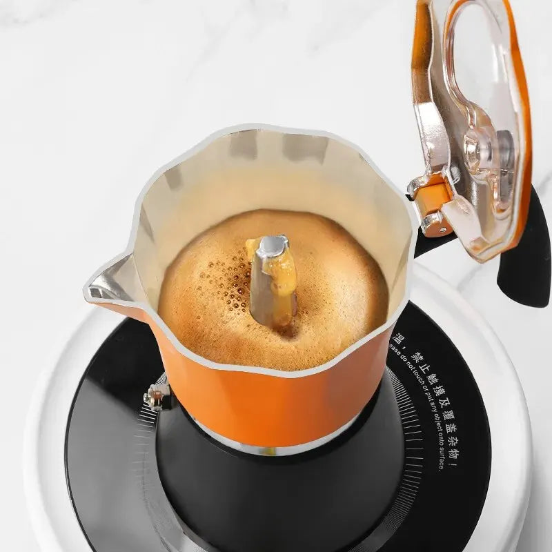 Mongdio Moka Pot Italian Coffee Maker Small Household Electric Clay Oven Espresso Extractor Coffee Pot