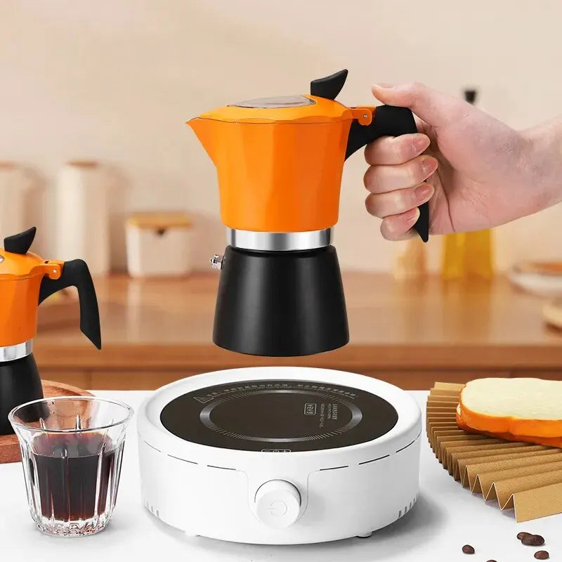 Mongdio Moka Pot Italian Coffee Maker Small Household Electric Clay Oven Espresso Extractor Coffee Pot