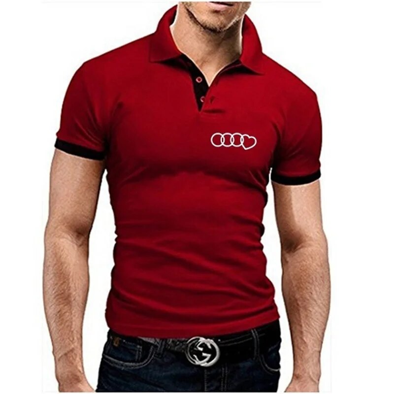 2021 Summer Fashion Mens Short Sleeve Po Lo Shirts Design Logo Printed Casual Cotton Polos Homme Clothes Male Lapel Tops S-5Xl