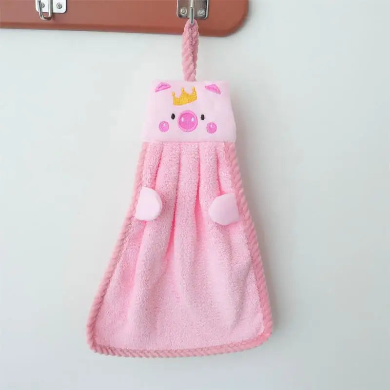 1PC Cute Cartoon Hand Towels Super Absorbent Microfiber Hand TowelKitchen Bathroom Hand Towel Hanging Quick Dry