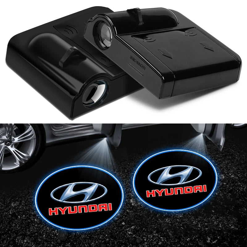 Car Logo Wireless Courtesy Car Door Projector LED Shadow Lights Lamp Car Accessories For Hyundai Tucson I30 Creta Ix35 I40 IX20