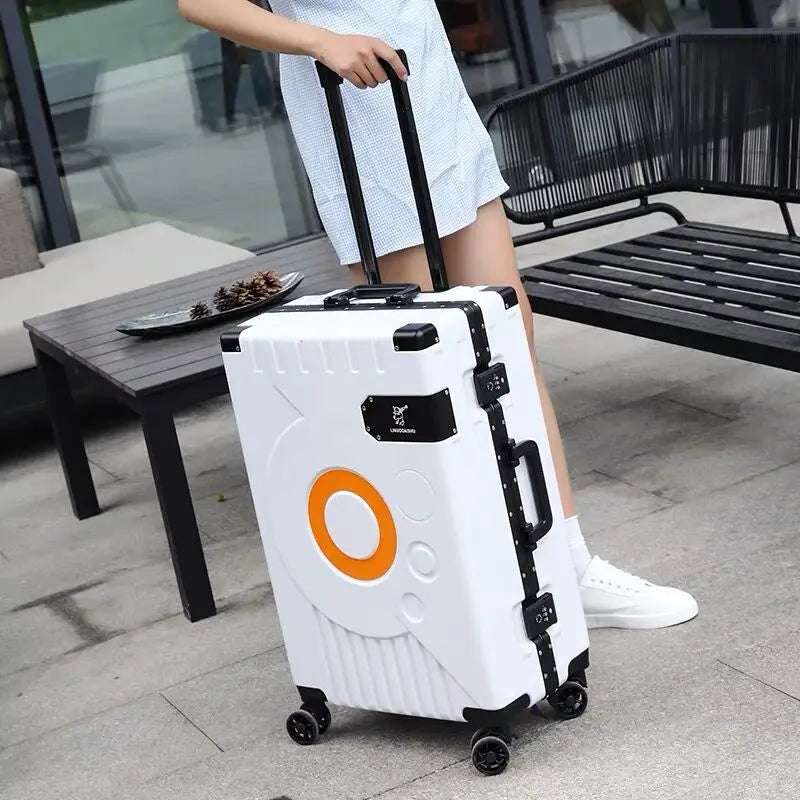 2022 Arrival upgrade Fashion Aluminium Frame Rolling Luggage box Women&Men 20 22 24 26 28 Inch Trolley Suitcase Travel B