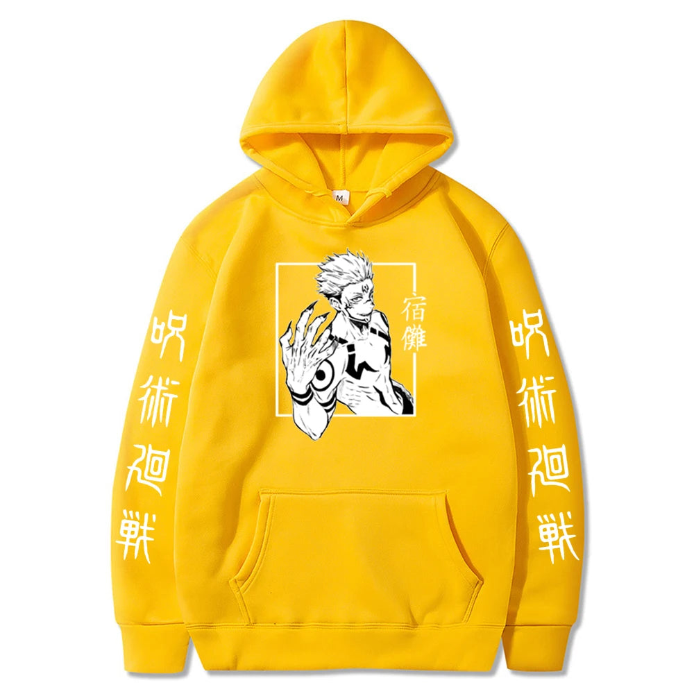 Harajuku Hoodies Unisex Jujutsu Kaisen Anime Ryomen Sukuna Graphics Printed Men's Hoodie Streetwear Fashion Casual Sweatshirt