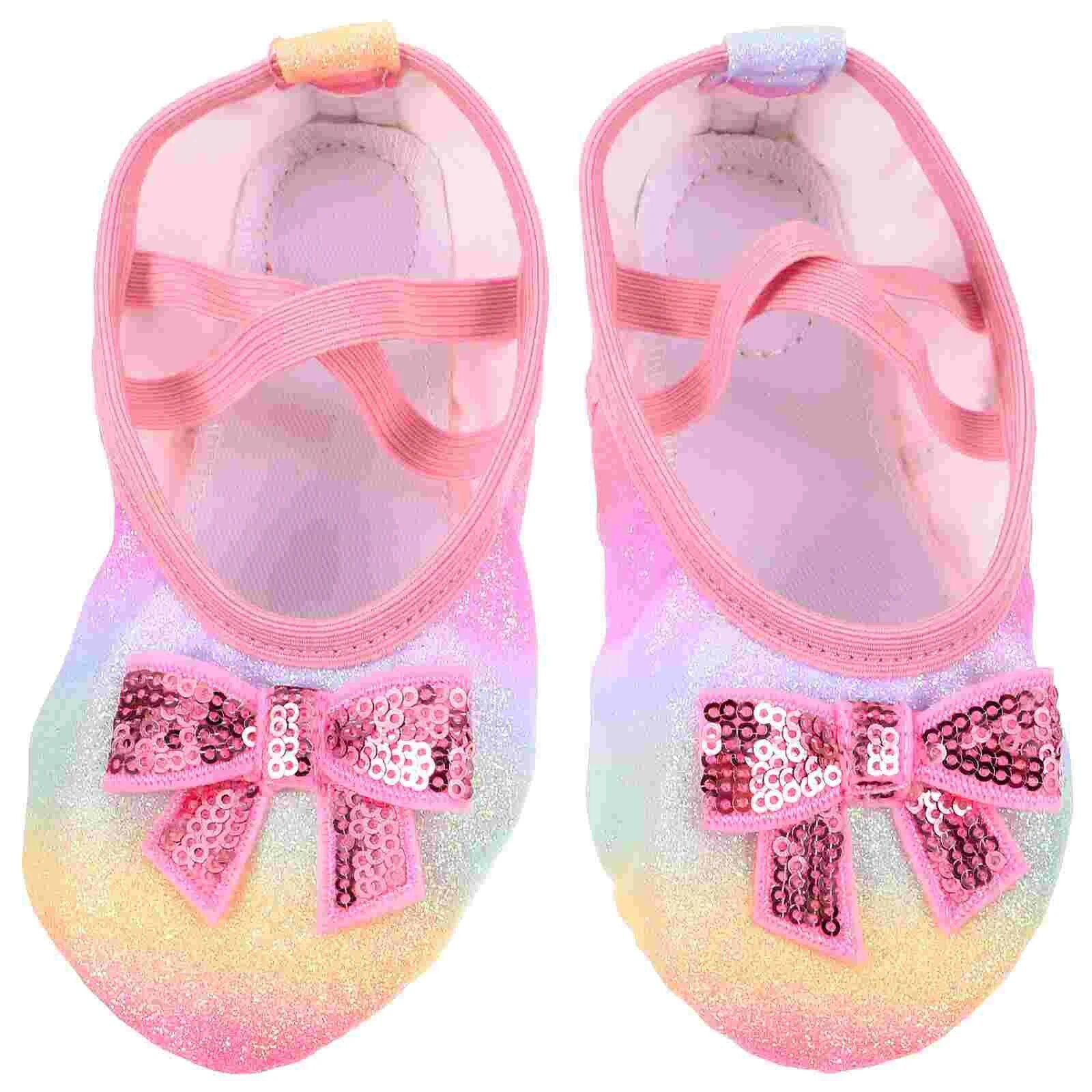 Ballet Shoes Girls Practice Toddler Flats Lace Jazz Dance Kids Synthetic