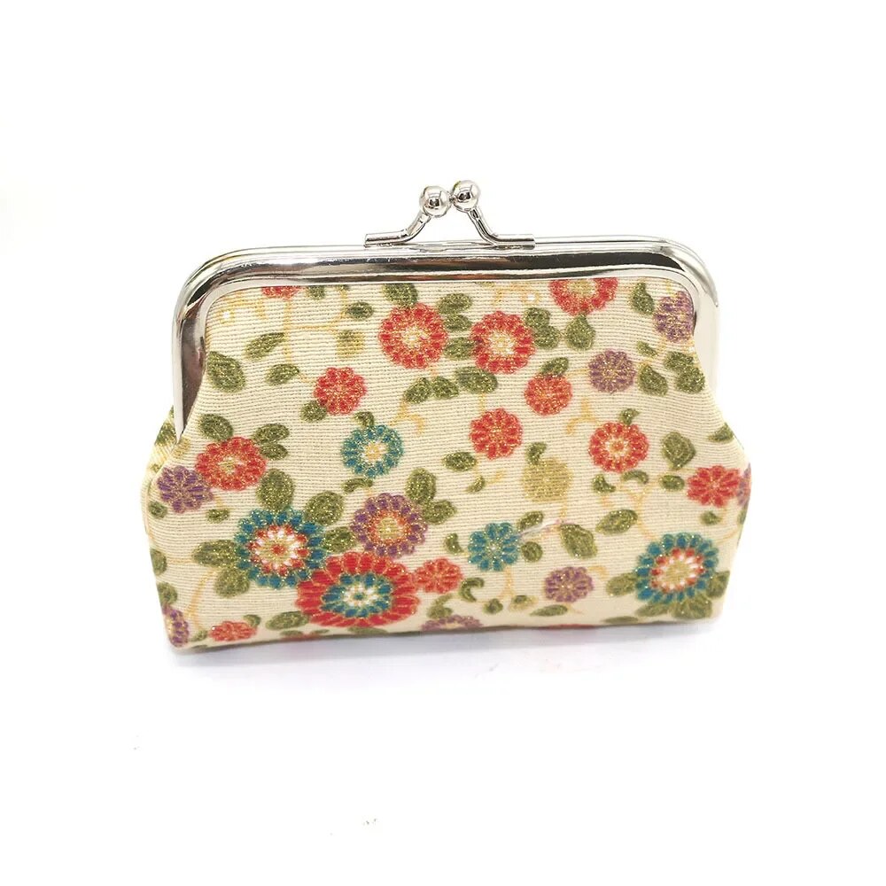 Vintage Women Wallet Printing Coin Purses Money Bag Change Card Holders Small Floral Wallet Clutch Purse Ladies Key Storage Bag