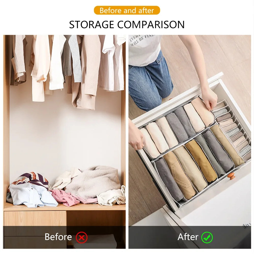 Pants Clothing Storage Box Wardrobe Clothes Storage Organizers Cabinet Drawer Organizer Underwear T-Shirt Sweater Storage Box