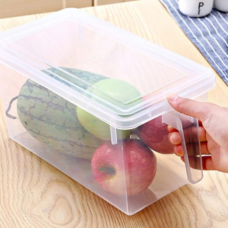 2pc Clear Food Storage Box Food Storage Container With Lid Plastic Kitchen And Pantry Organization Canisters