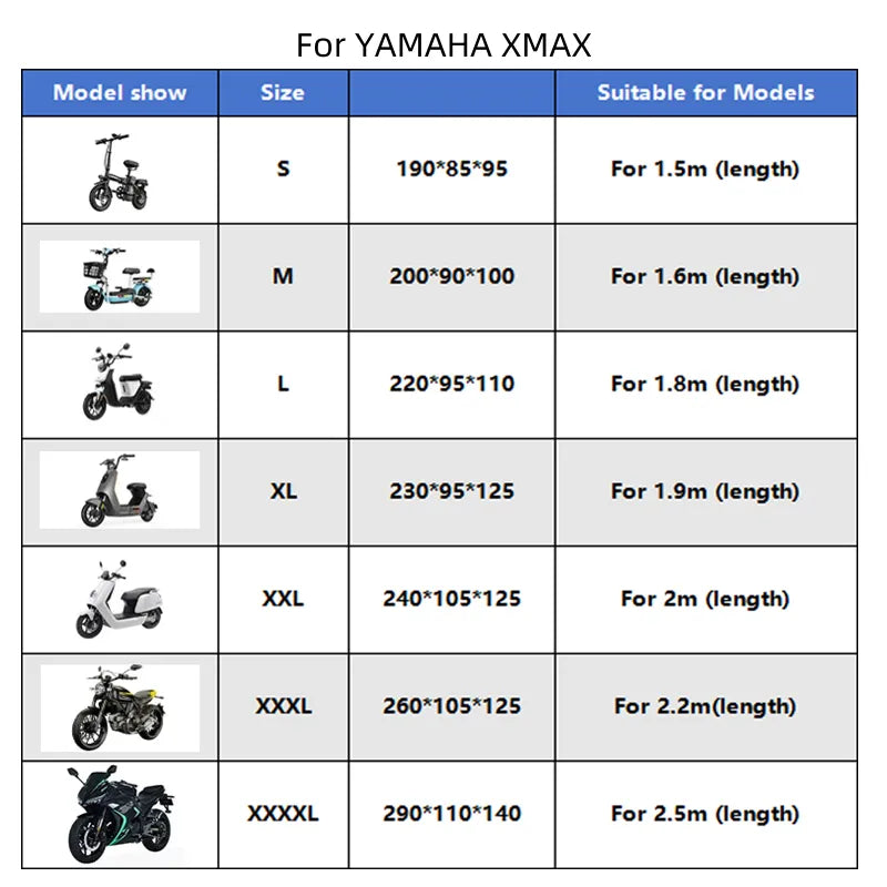 For YAMAHA XMAX X-MAX 125 250 300 400 Motorcycle Cover Outdoor Uv Protector Dustproof Rain Covers