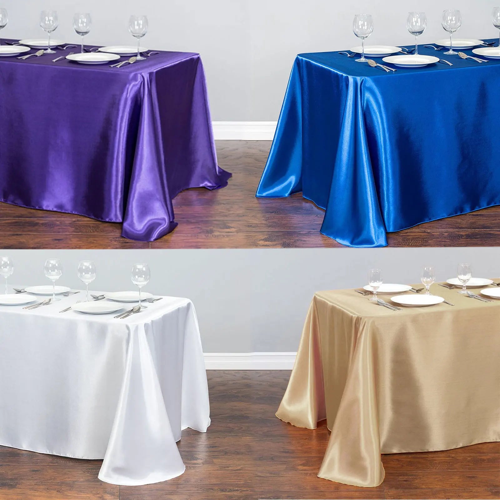 1pcs White Wedding Tablecloth Table Cover Rectangle for Christmas New Year Party Home Textile 228x339cm Stain Fabric