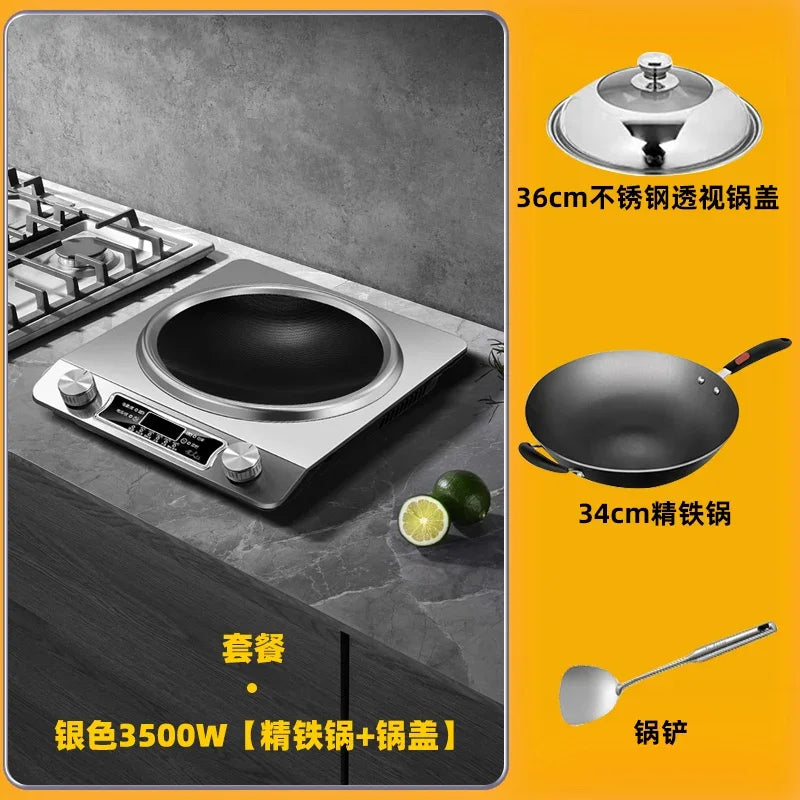 Concave Induction Cooker Household Smart New High Power 3500w Stir Fry 220V Cooker Household Induction cooking waterproof