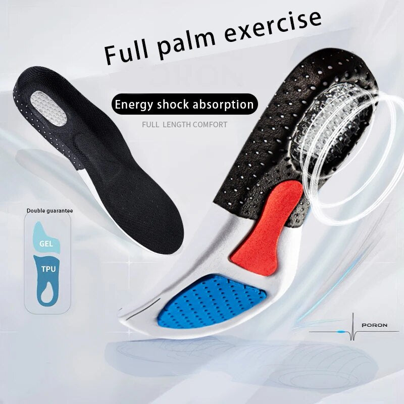 Silicone Sport Insoles Orthotic Arch Support Sport Shoe Pad Running Gel Insoles Insert Cushion for Women Men Sneakers Boots Sole