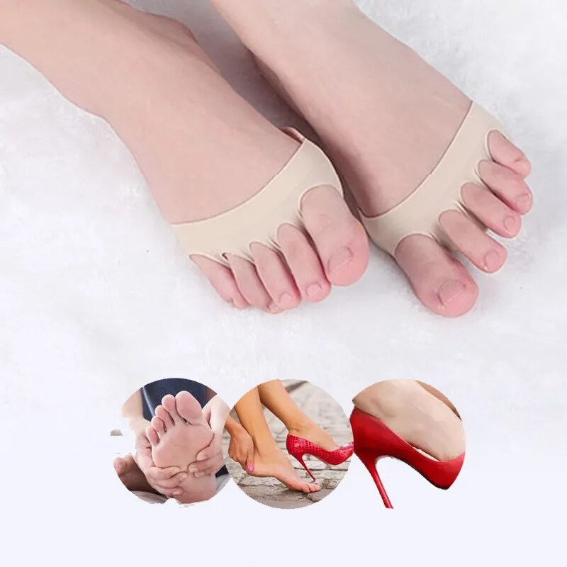 Five Toes Forefoot Pads High Heels Shoes Insoles Calluses Foot Protector Pain Relief Anti Shock Insoles Half Yard Pad Inserts