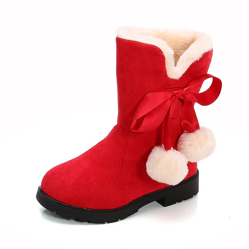 Miqieer Children Fashion Boots Baby Girls Winter Velvet Kids Shoes Outdoor Walking Soft Anti Skid Young Girls Snow Boots