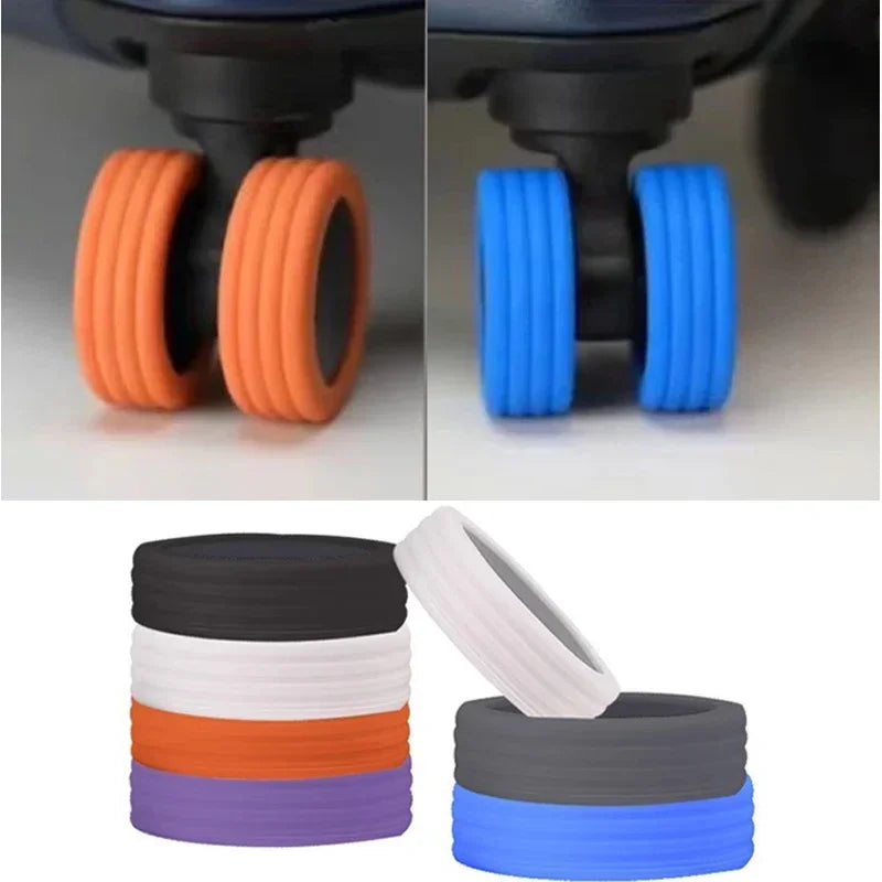 Silicone Wheels Caster Shoes Luggage Wheels Protector Travel Luggage Suitcase Reduce Noise Wheels Guard Cover Accessories