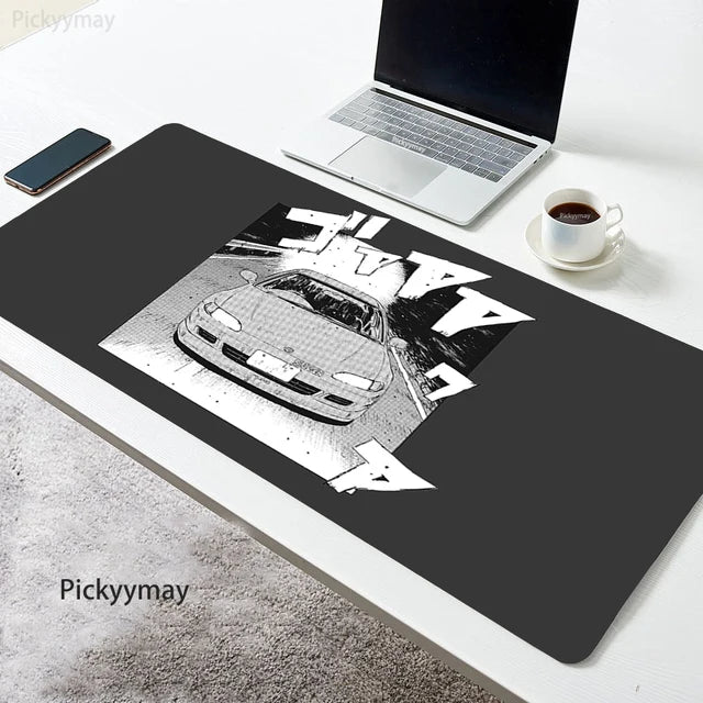 Initial D Large Mouse Mat Black Mousepad Big Gaming Mousepads Manga Car Rubber Keyboard Mats Desk Pad HD print Mouse Pads 90x40