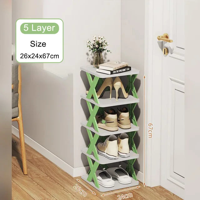 Multi-Layer Shoe Rack Storage Organizer Stackable Shoe Rack Space Saving Cabinet Shoes Organizer Small Shoe Rack Storage Rack