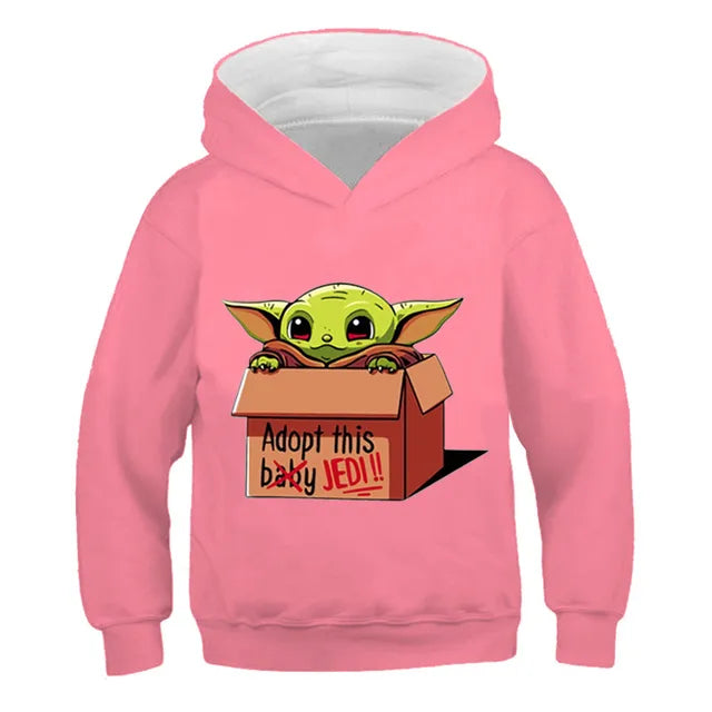 Kids Mandalorian Hoodies New Kids Print Baby Yoda Hoodie Baby Boy Clothes Winter Baby Boys And Girls Yoda Hoodie Sweatshirt Tops