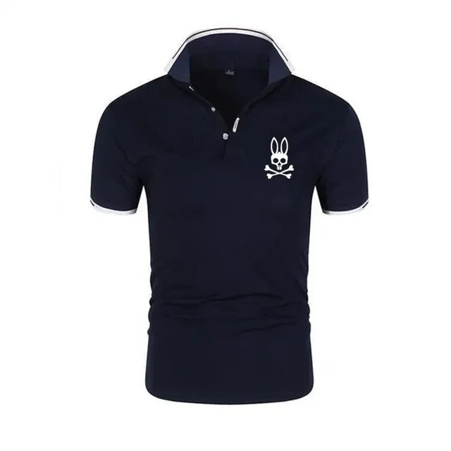 Psycho Bunny Polo Shirt Men Clothing Summer Fashion Lapel Breathable Casual Tees Tops Short Sleeve Hip Hop Men's Polos Shirts