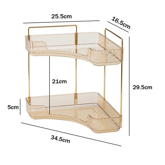 Bathroom Corner Storage Organizer Shelf Home Makeup Skincare Shampoo Lipstick Tabletop Holder Cosmetic Desk Kitchen Rack