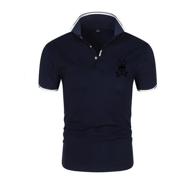 Psycho Bunny Polo Shirt Men Clothing Summer Fashion Lapel Breathable Casual Tees Tops Short Sleeve Hip Hop Men's Polos Shirts