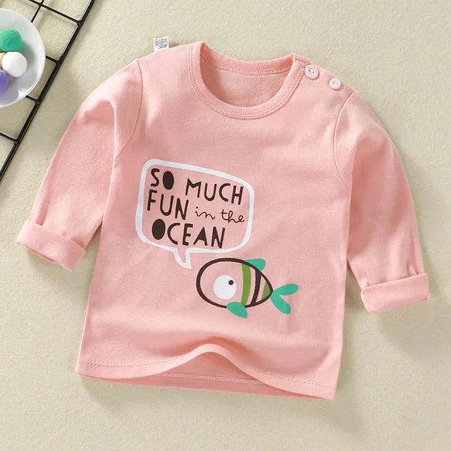 Children's Clothing Boys Girls T-Shirt kids clothes Cartoon Tops Long Sleeve Baby Clothing Autumn Winter Cotton Print Sweatshirt