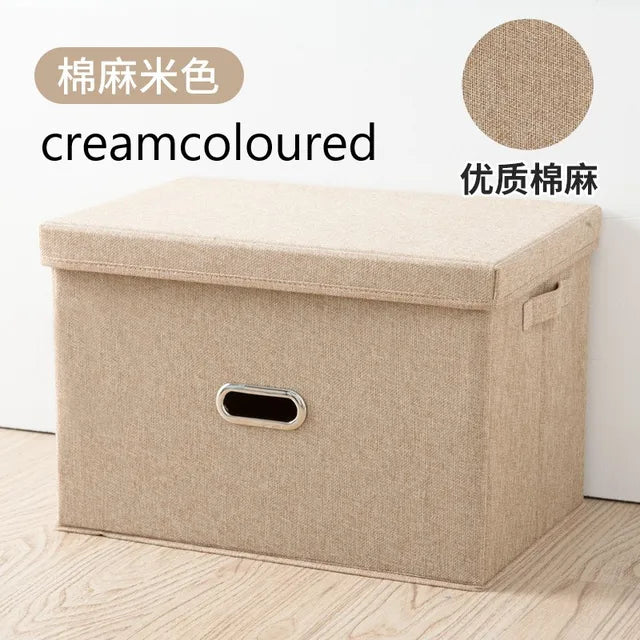 Cube Non-Woven Folding Storage Box For Toys Clothes Storage Bins With Lid Home Closet Office Nursery Washable Storage Box