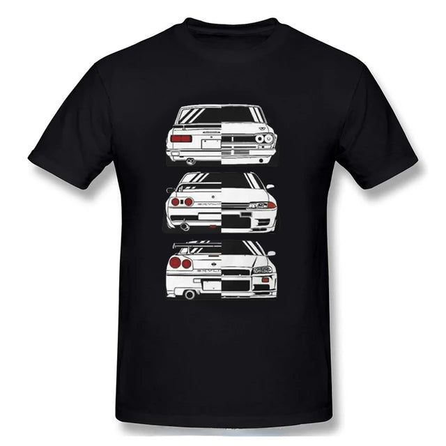 Initial D Nissan Skyline R34 T-shirt Men Japanese Anime Car Tshirt Trend Cool T Shirt Men Women Streetwear O-neck T Shirt