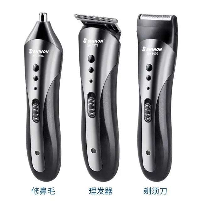 1~7PCS All 3 in1 Rechargeable Hair Clipper for Men Waterproof Wireless Electric Shaver Beard Nose Ear Shaver Hair Trimme